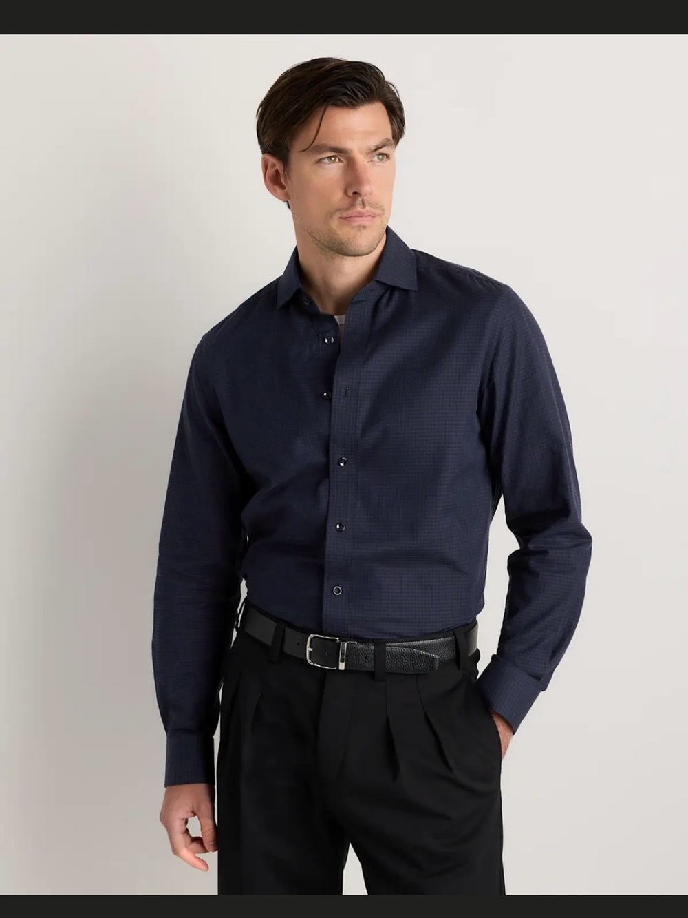 Quince Cotton Cashmere Men’s Dress Shirt Minigrid Medium NWT!